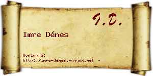 Imre Dénes névjegykártya
